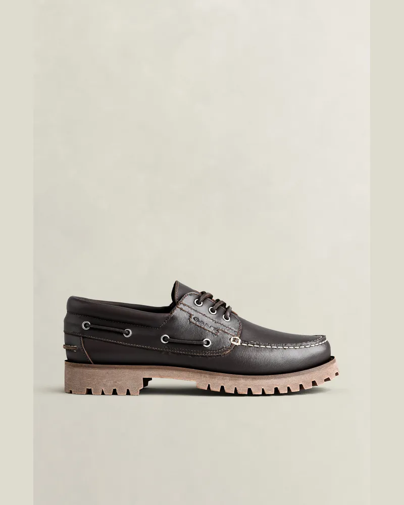 Gant Herren Tratton Bootsschuh aus Leder DARK Braun Dark