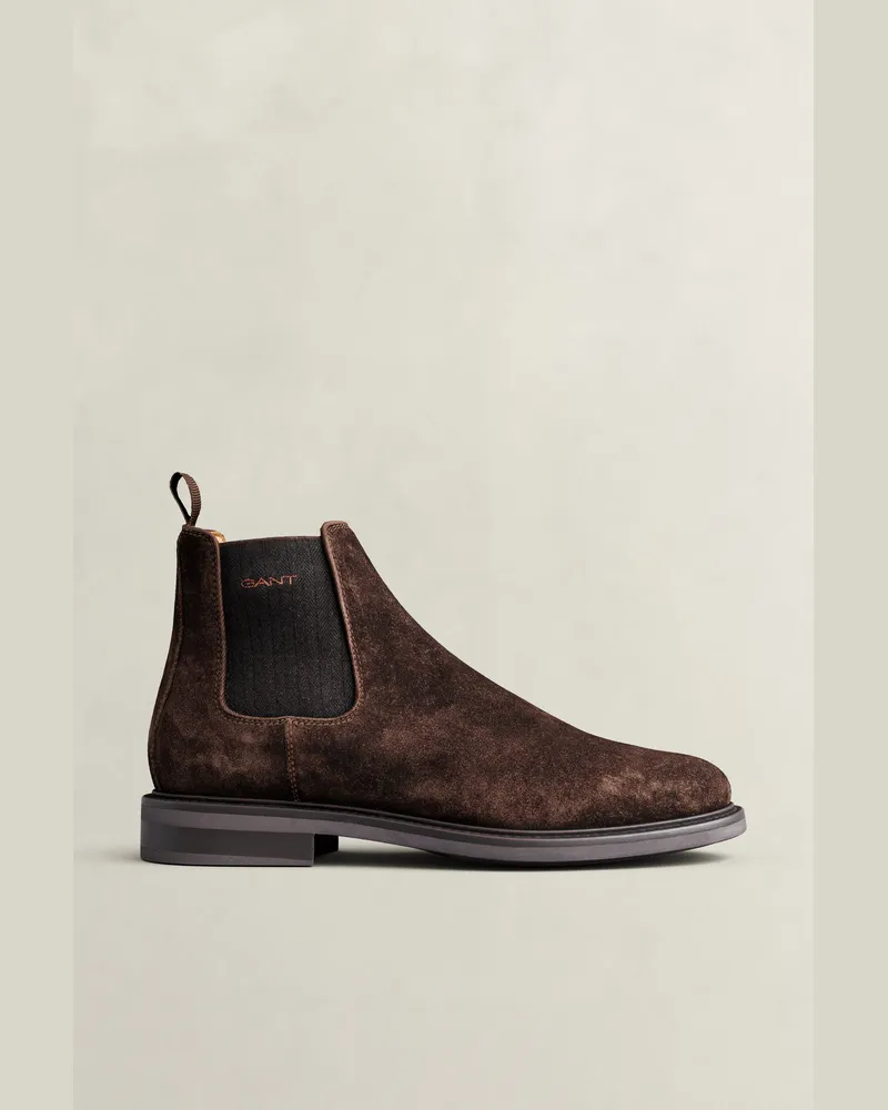 Gant Herren St Fairkon Chelsea Boot aus Veloursleder WEATHERot Braun Weatherot