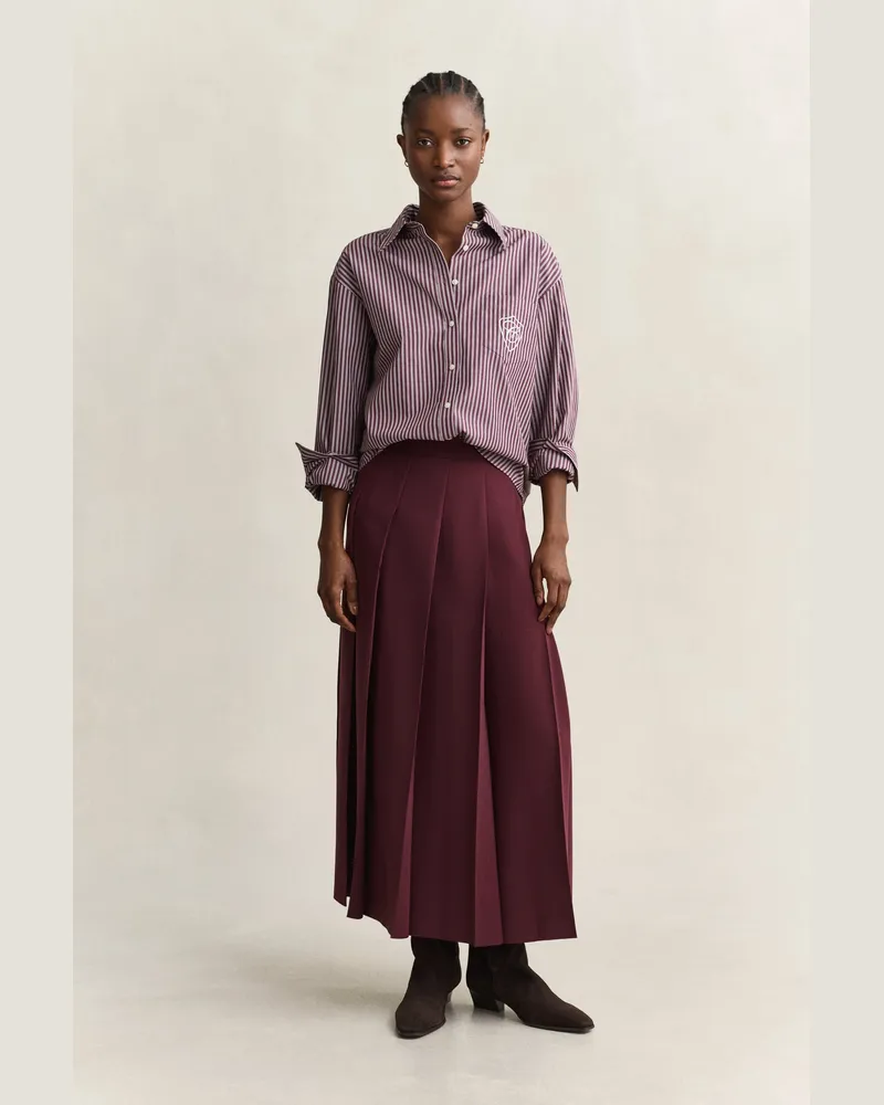 Gant Damen Midirock mit Falten DARKENED WINE Darkened