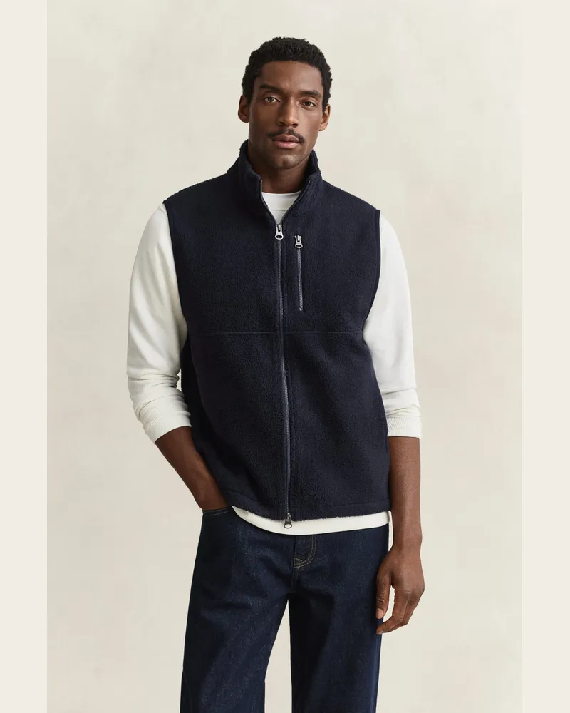 Gant Herren Fleece Weste EVENING Blau Evening