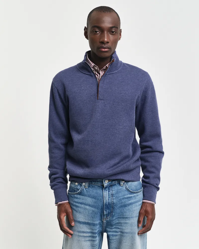 Gant Herren Sacker Rib Sweatshirt mit Reißverschlusskragen 