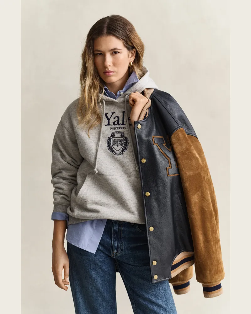 Gant Damen Gant x Yale Graphic Hoodie Grau MELANGE Grau