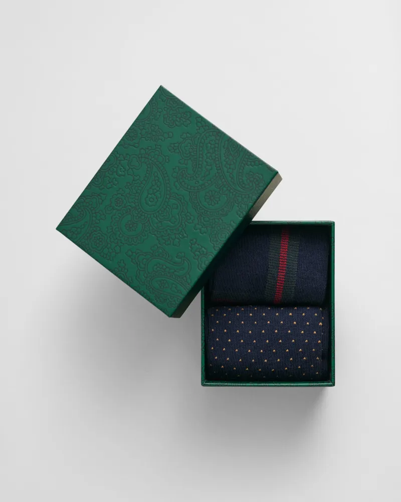 Gant Damen 2er-Pack Socken in Geschenkbox Karo & Punkte 