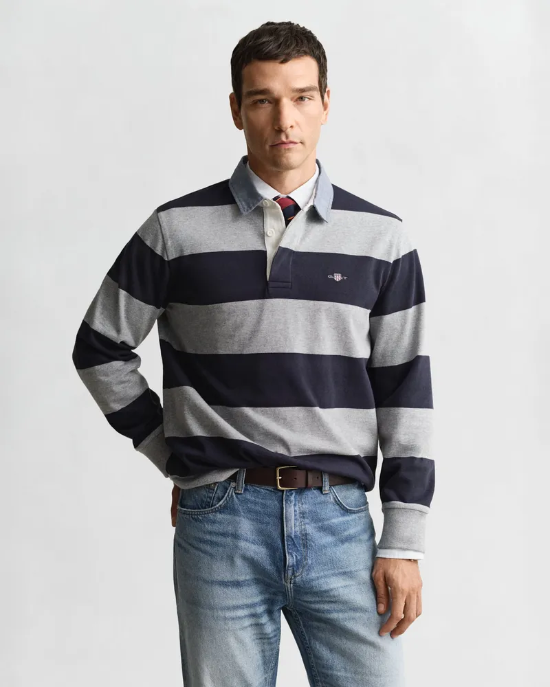 Gant Herren Classic Heavy Rugger Grau MELANGE Grau