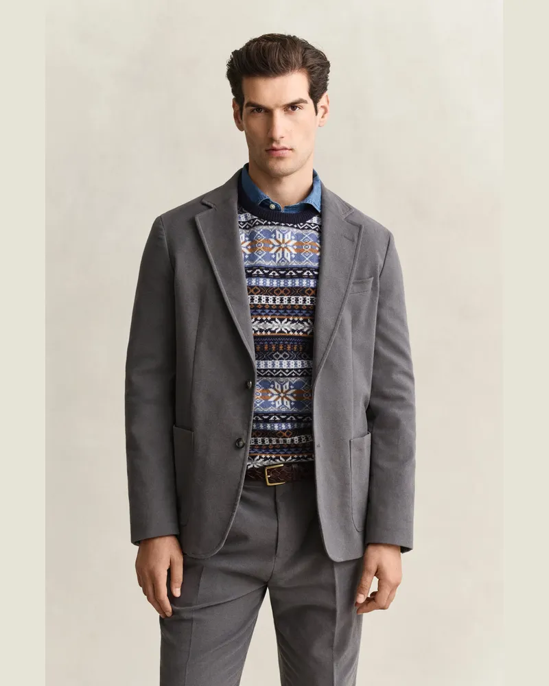 Gant Herren Anzugjackett aus Moleskin DUSKY ANTHRACITE Dusky