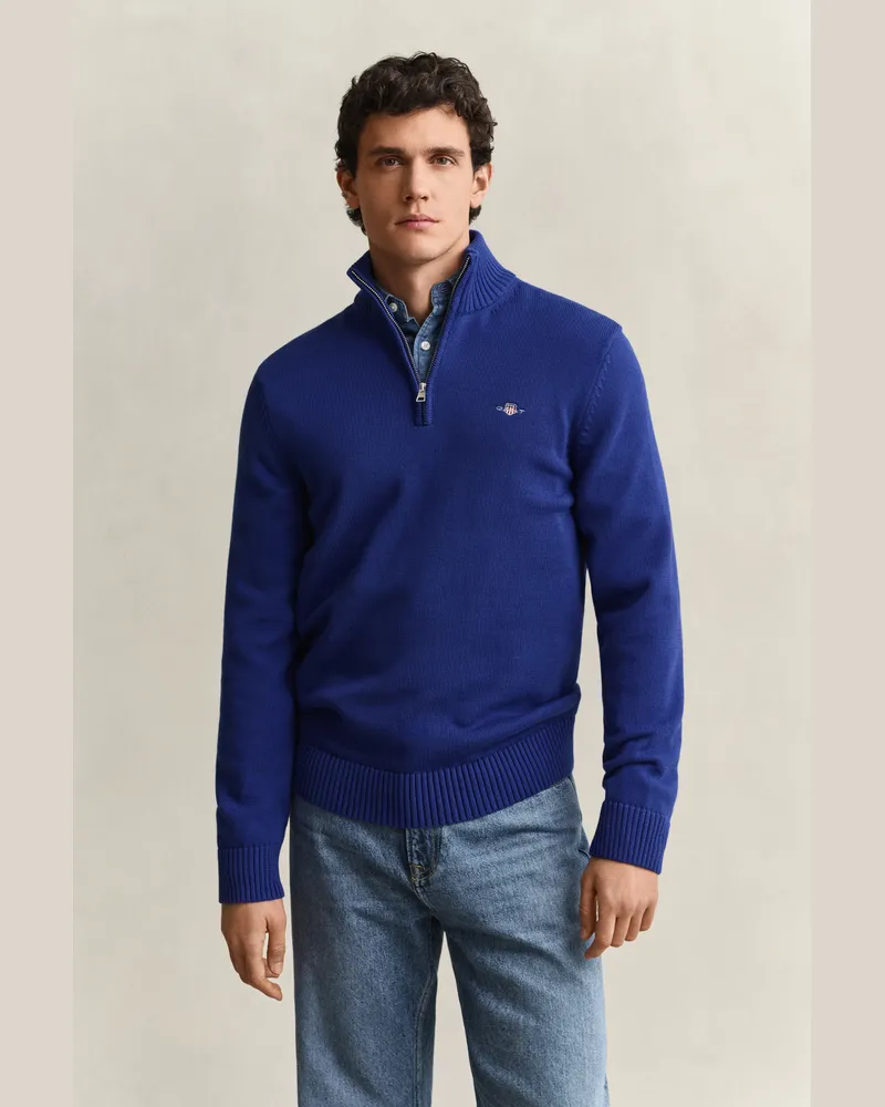 Gant Herren Casual Troyer aus Baumwolle CRISP Blau Crisp