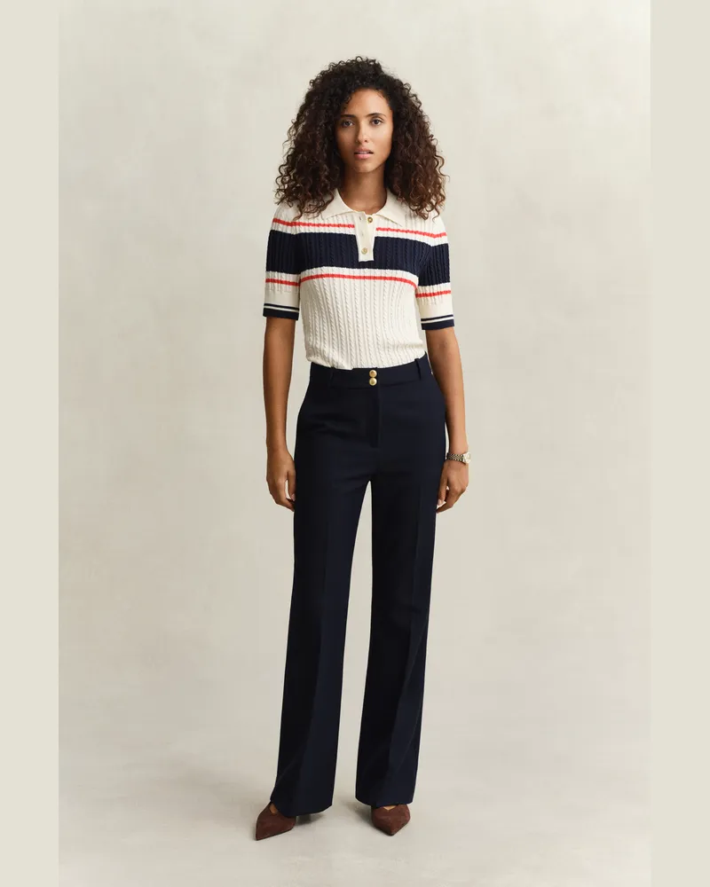 Gant Damen Nautical Hose mit ausgestelltem Bein EVENING Blau Evening