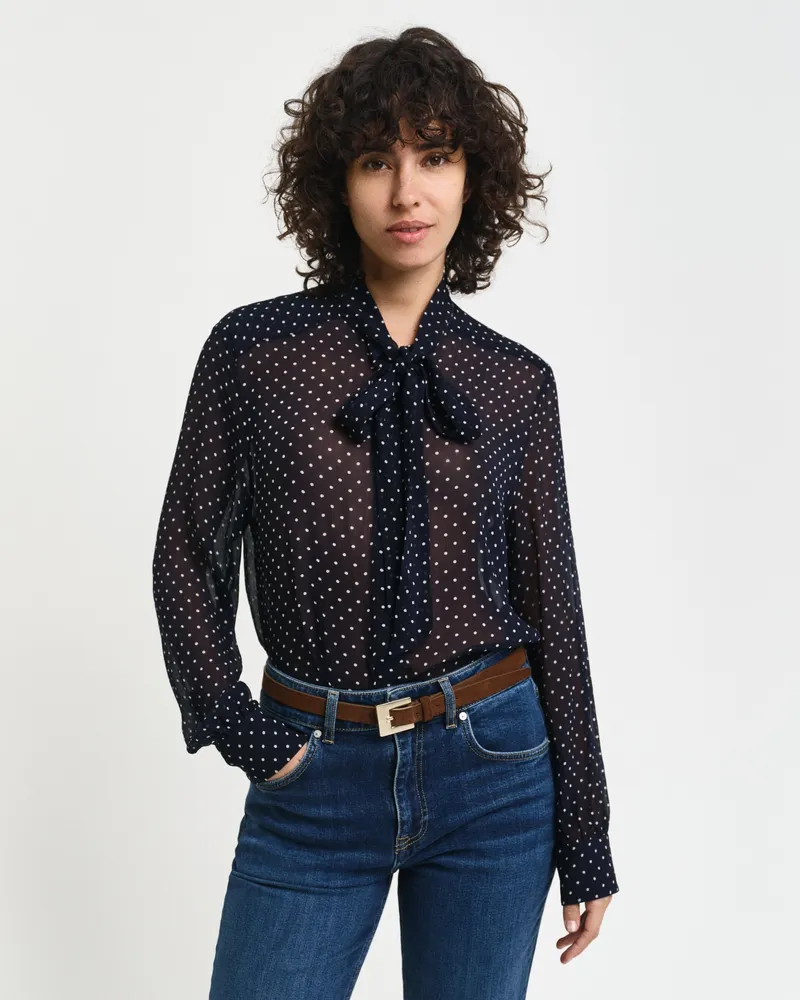 Gant Damen Schluppenbluse mit Punktmuster 