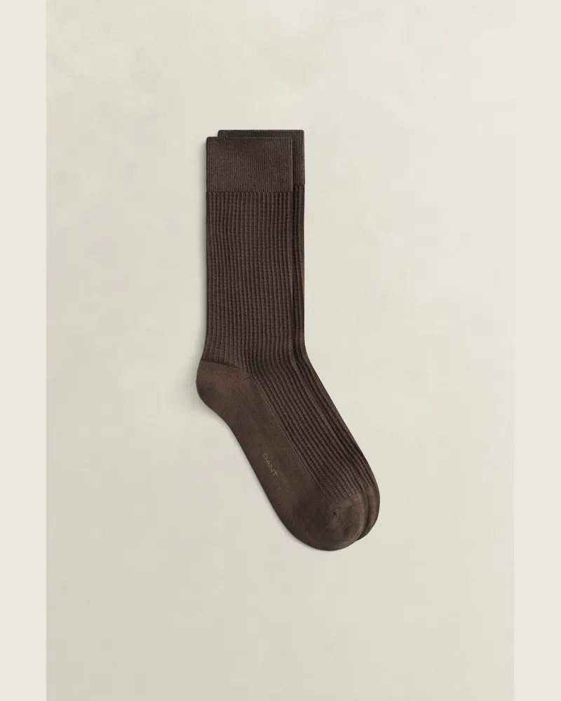 Gant Herren Socken mit Waffelstruktur SHADOW Braun Shadow