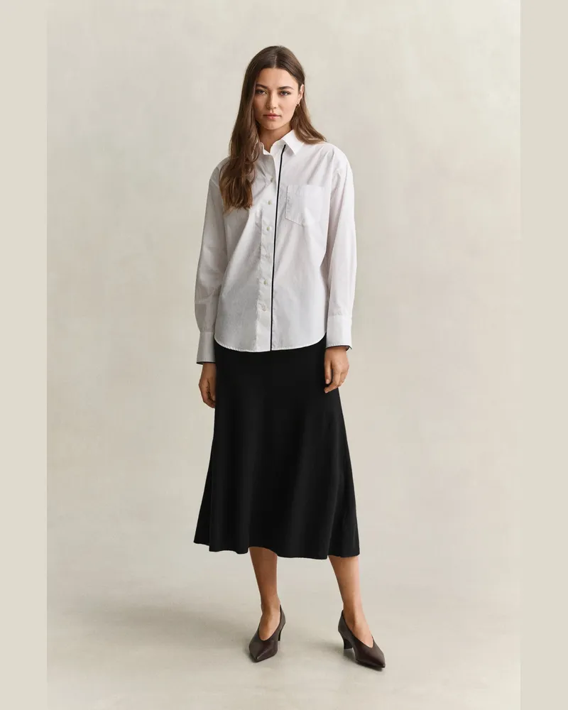 Gant Damen Rock aus Lambswool Schwarz Schwarz