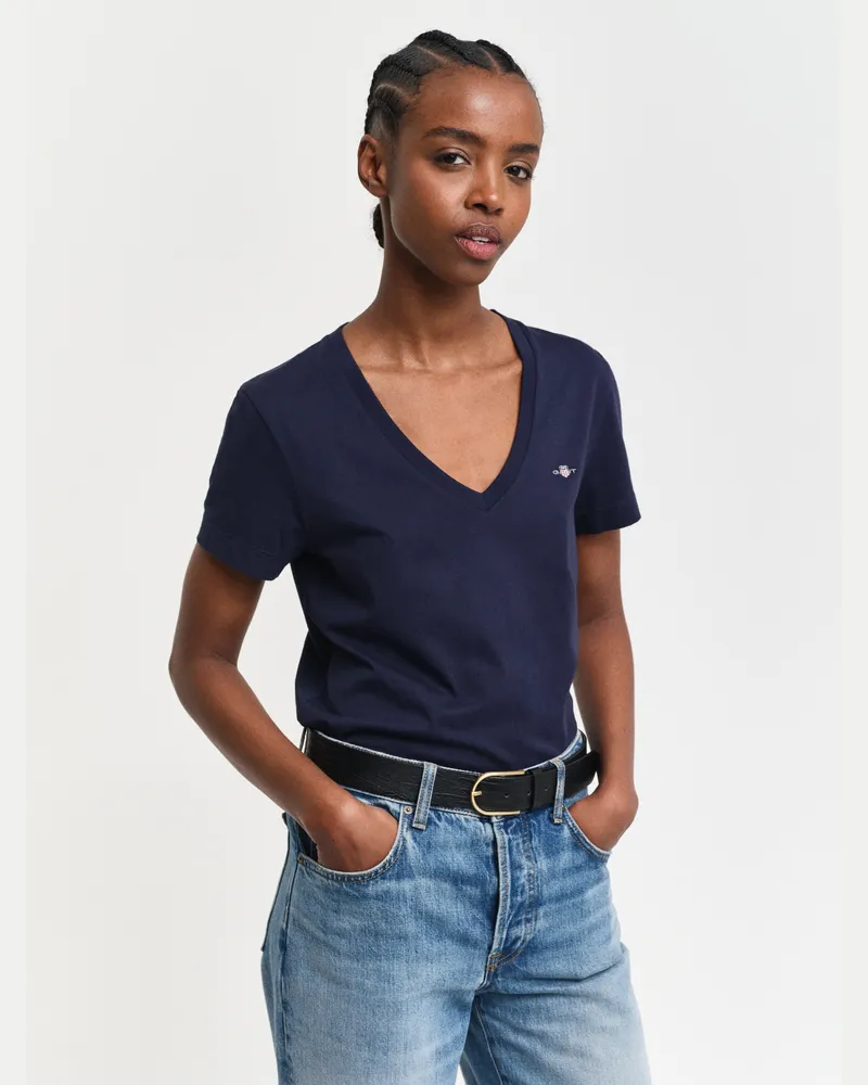 Gant Damen Shield V-Neck T-Shirt 