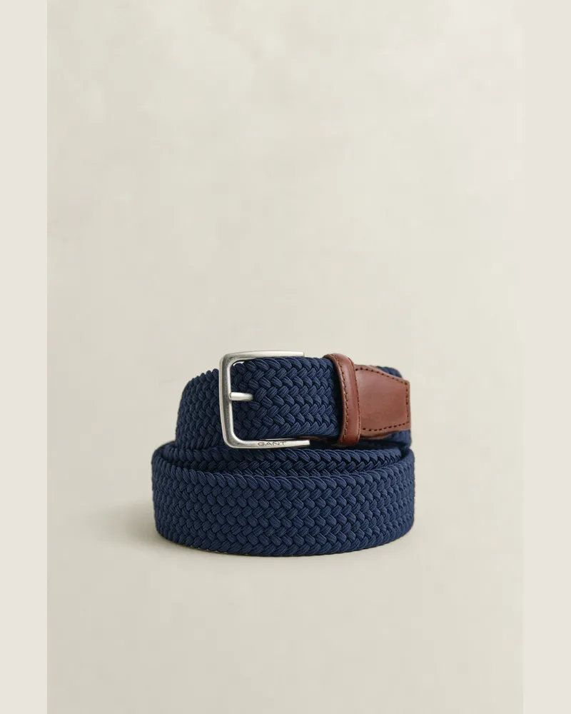 Gant Herren Elastischer Flechtgürtel CLASSIC Blau Classic