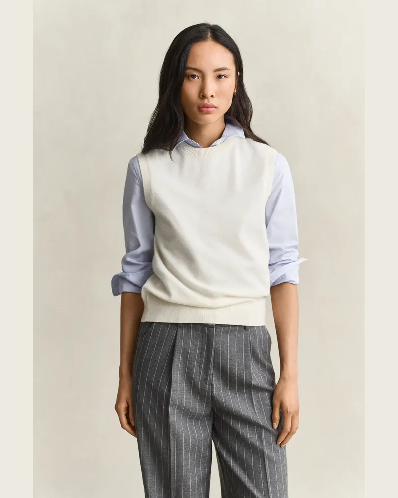 Gant Damen Strickpullunder aus Wolle CREAM Cream