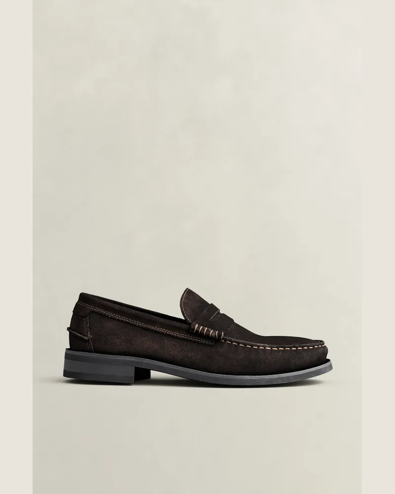 Gant Herren Lenkoxx Loafer aus Veloursleder WEATHERot Braun Weatherot