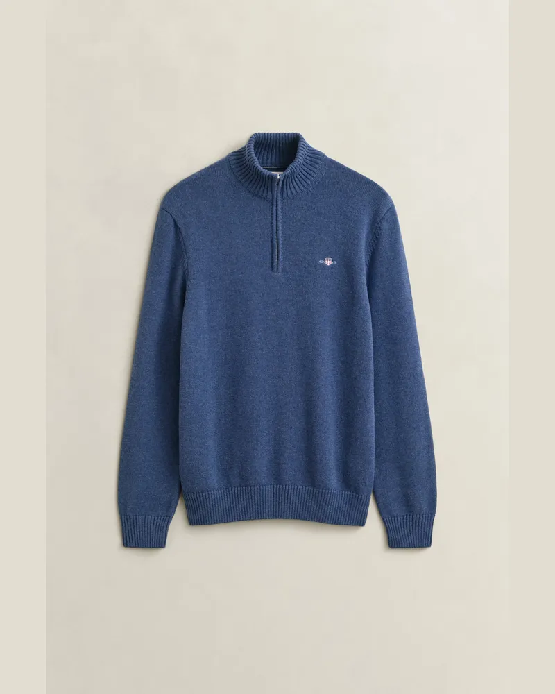 Gant Herren Casual Troyer aus Baumwolle DK JEANSBlau MELANGE Dk