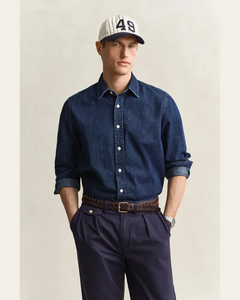 Gant Herren Jeanshemd DARK Blau WORN IN Dark