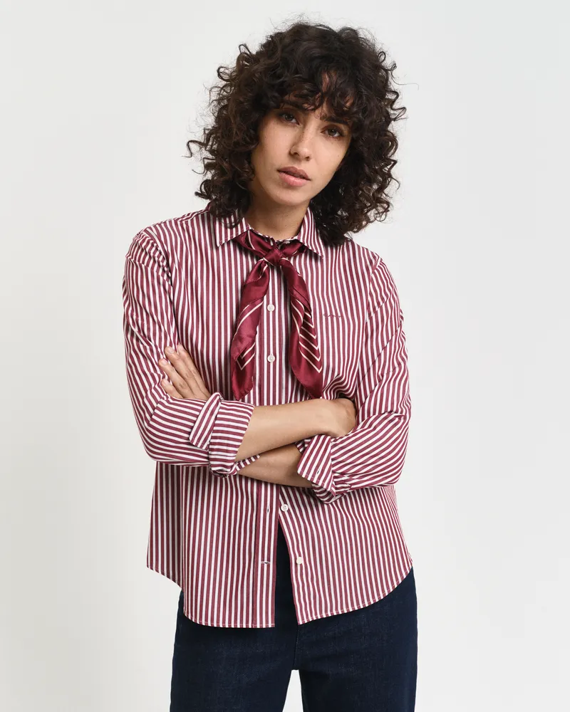 Gant Damen Regular Fit Classic Popeline Bluse mit Streifen 