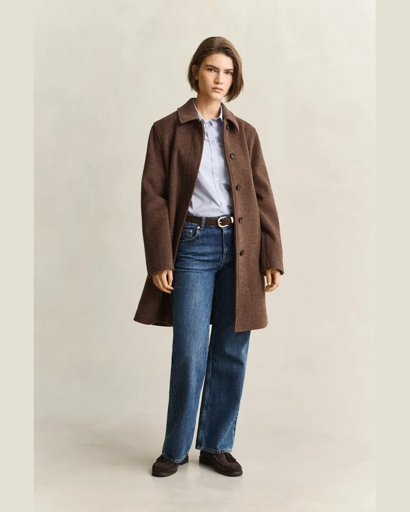 Gant Damen Kurzmantel aus Wollmischung DEEP Braun Deep