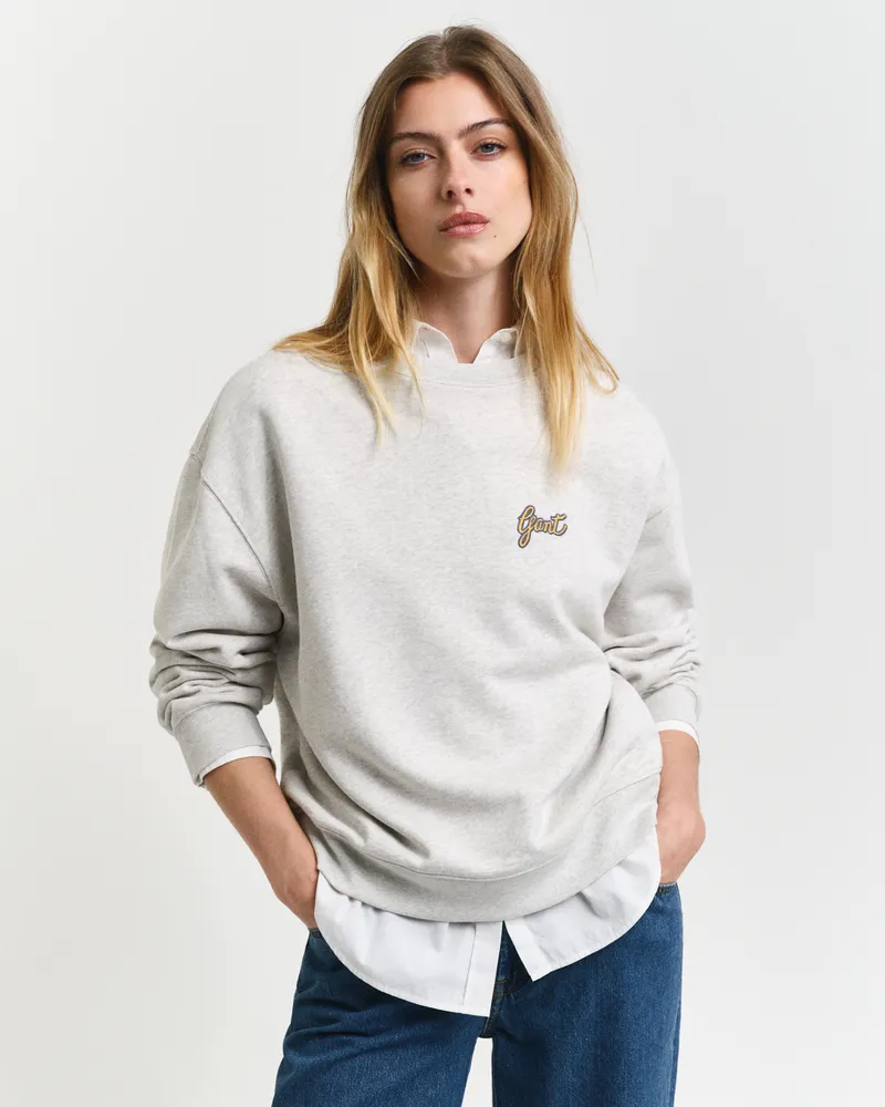 Gant Damen Script Graphic Rundhals-Sweatshirt 