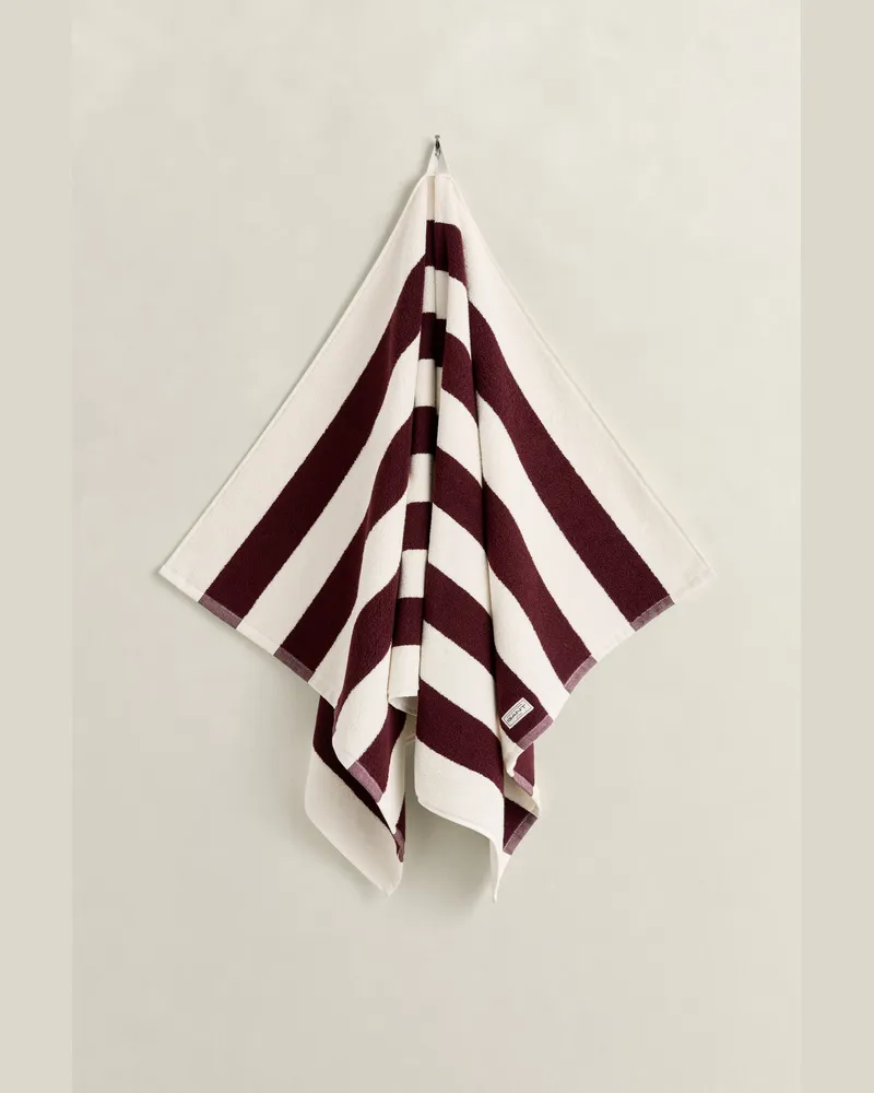 Gant Wohnaccessoires Handtuch mit Streifen 70 x 140 DARKENED WINE Darkened