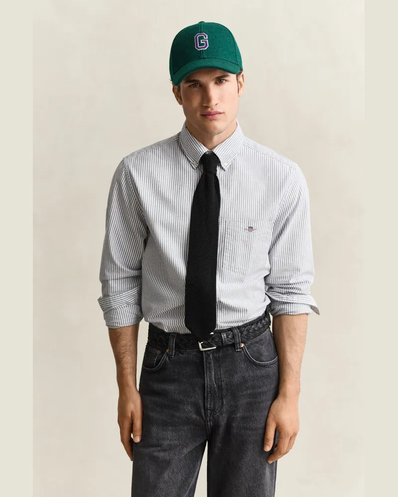 Gant Herren Classic Regular Fit Oxford-Hemd mit Streifen PERSIAN Blau Persian