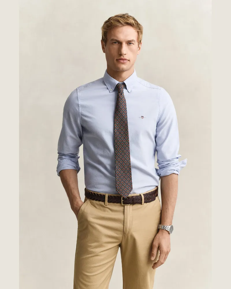 Gant Herren Classic Slim Fit Oxford-Hemd LIGHT Blau Light
