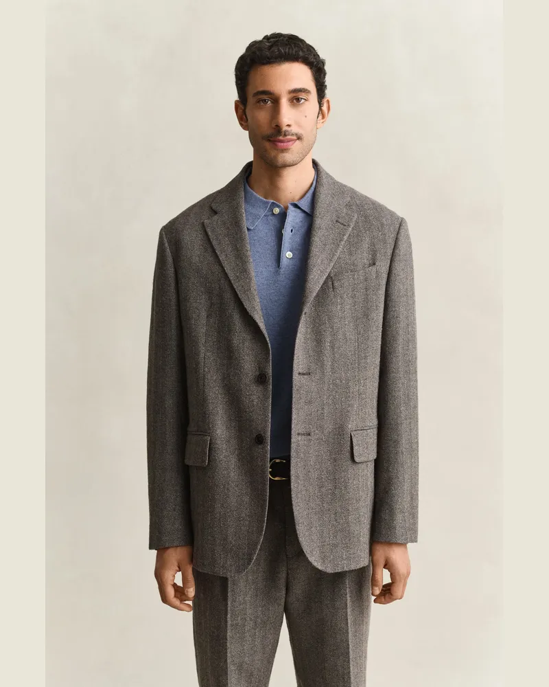 Gant Herren Anzugsakko mit Nadelstreifen SHADOW Braun Shadow