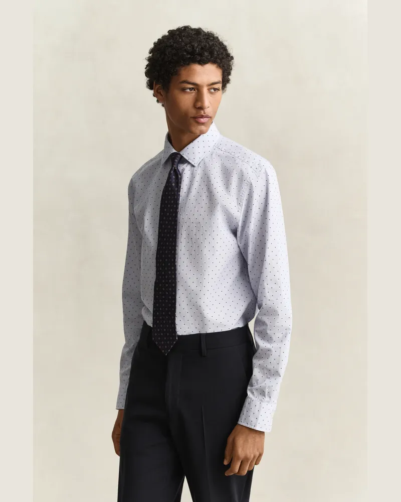 Gant Herren Fil-Coupé-Hemd Weiß Weiß