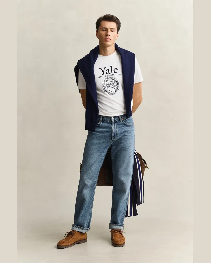 Gant Herren Gant x Yale T-Shirt EGGSHELL Eggshell