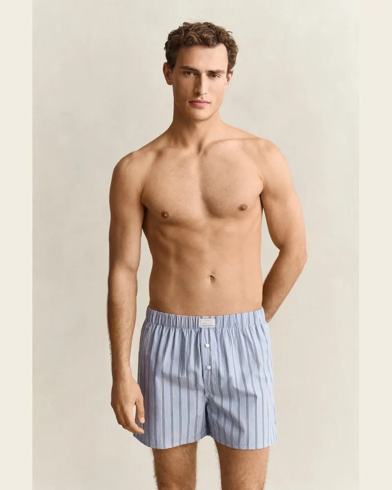 Gant Herren Zweierpack Boxershorts mit Streifen LAVENDER Blau Lavender