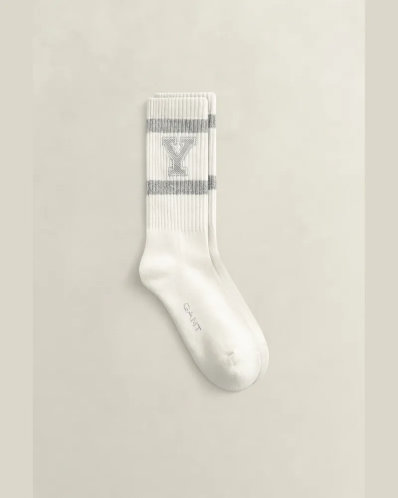 Gant Damen Gerippte Gant x Yale Sportsocken EGGSHELL Eggshell