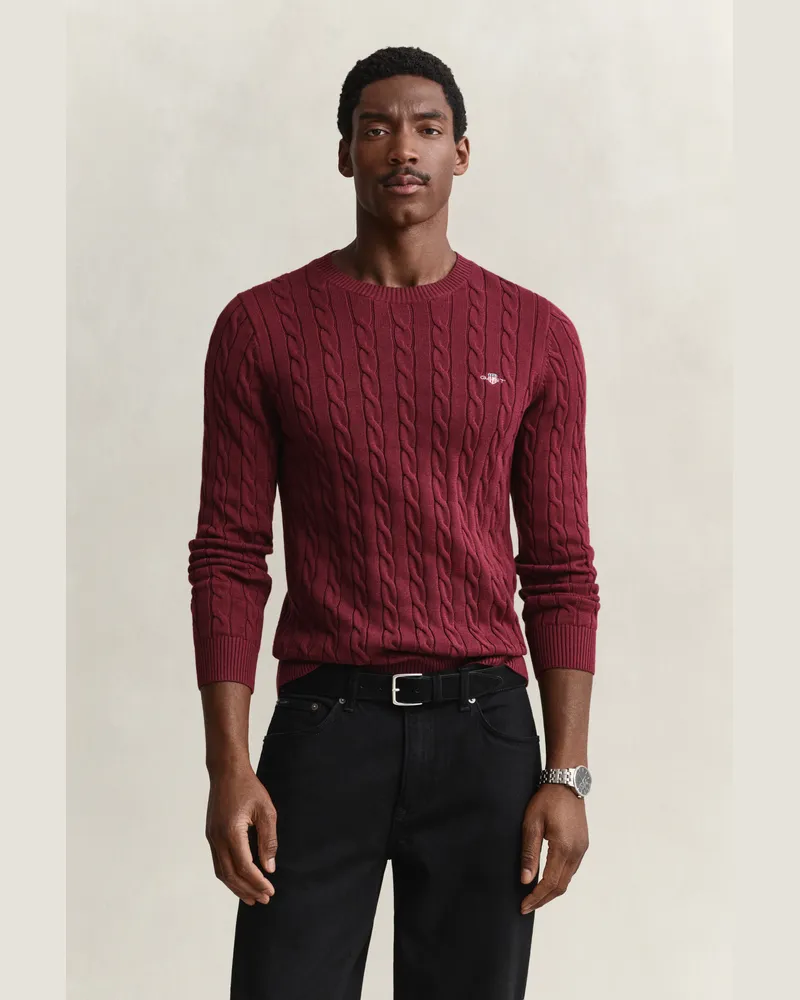 Gant Herren Classic Zopfstrickpullover DEEP GRAPE WINE Deep