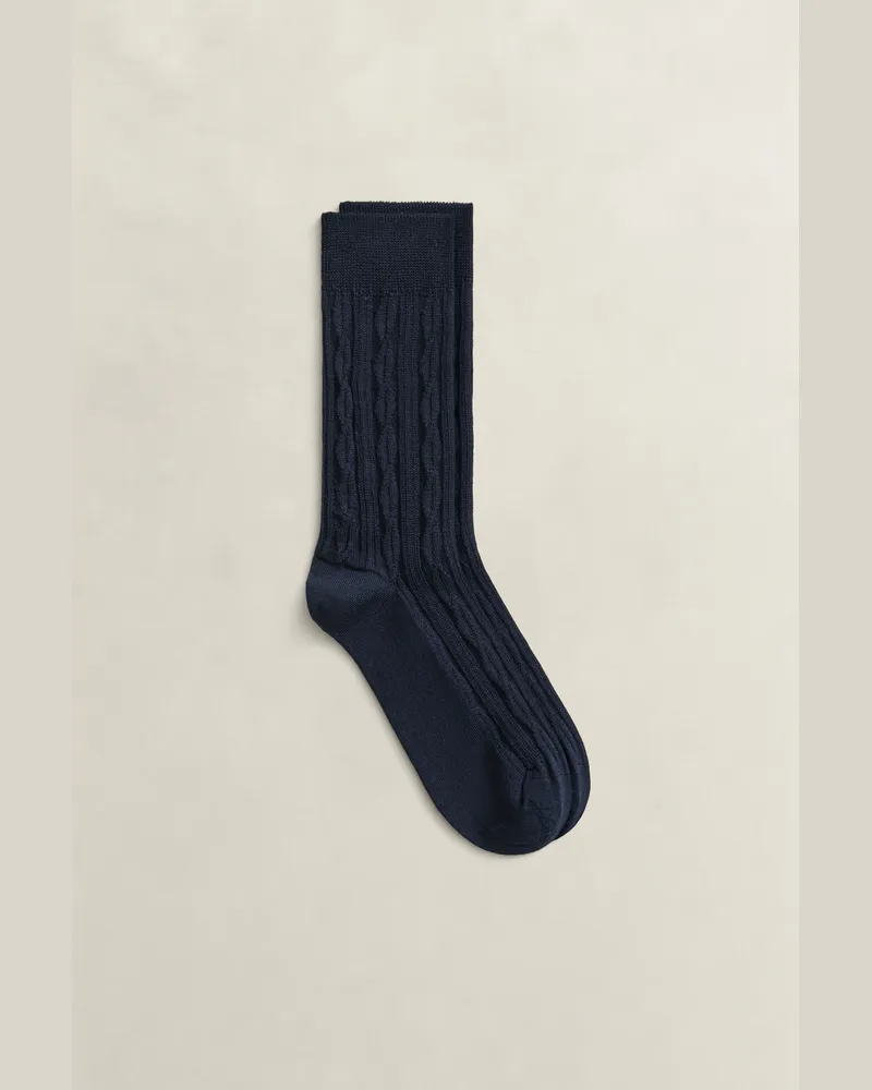 Gant Damen Zopfstrick Socken EVENING Blau Evening