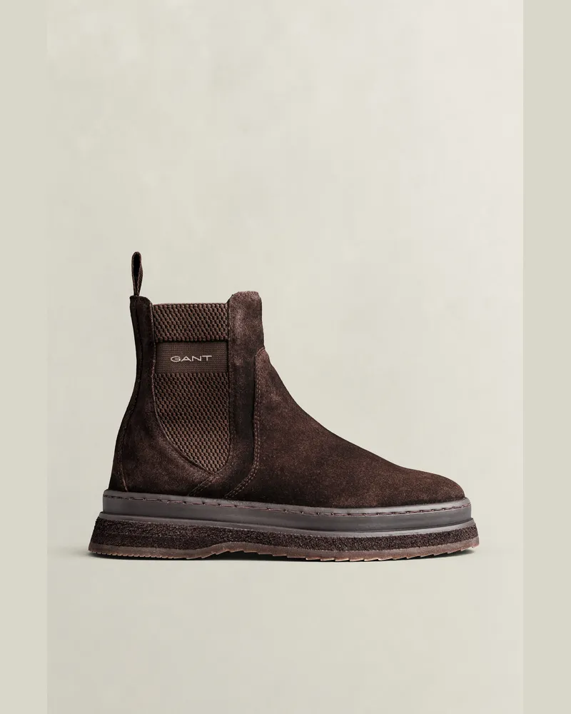 Gant Damen Sistown Chelsea Boot aus Veloursleder WEATHERot Braun Weatherot