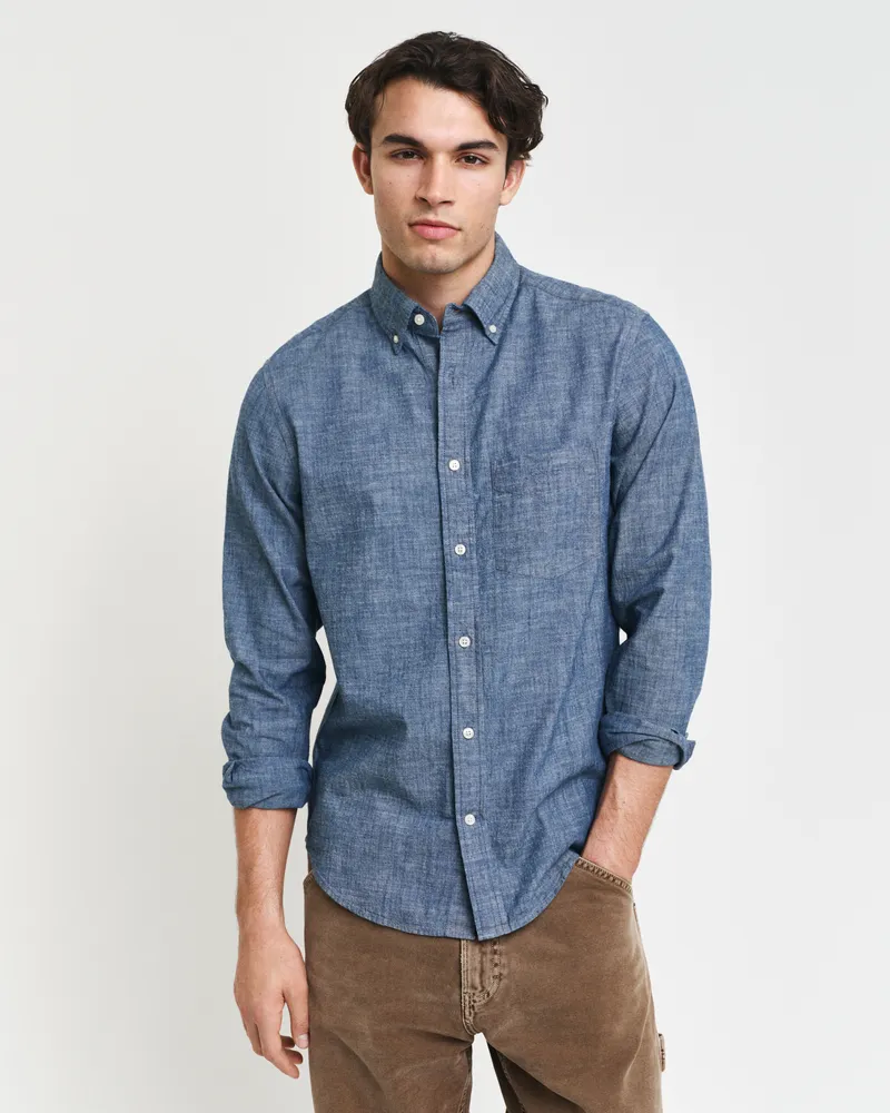 Gant Herren Regular Fit Indigo Chambray Hemd 