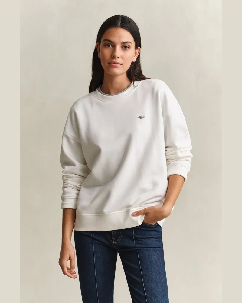 Gant Damen Shield Sweatshirt EGGSHELL Eggshell