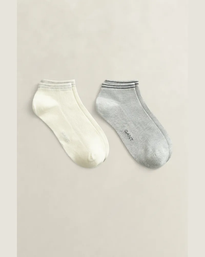 Gant Herren 2er-Pack Knöchelsocken LIGHT Grau MELANGE Light
