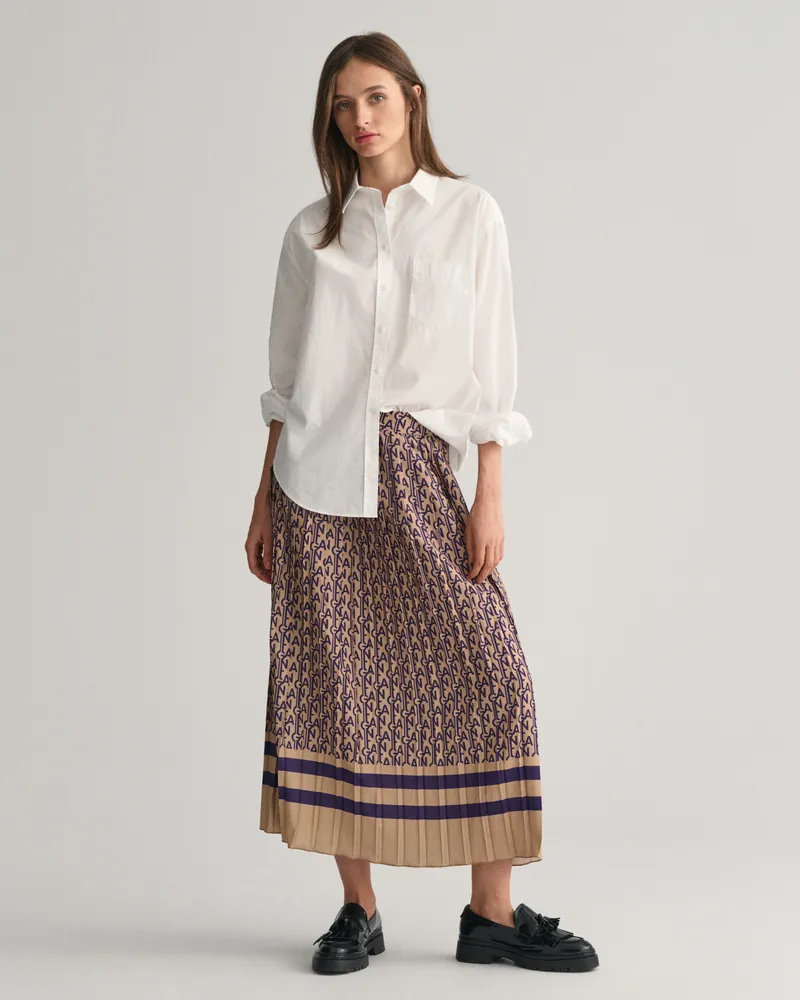 Gant Damen Monogram Faltenrock mit Print 