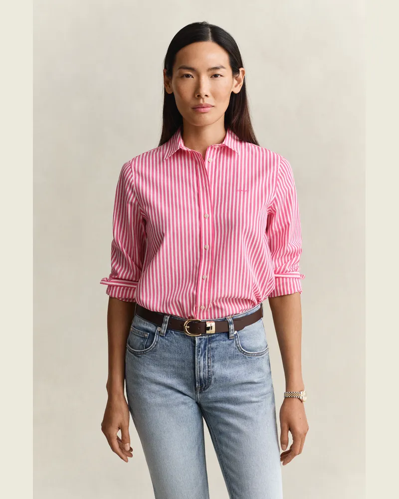 Gant Damen Popeline-Bluse im Regular Fit mit Streifen BRIGHT FUSCHIA Bright