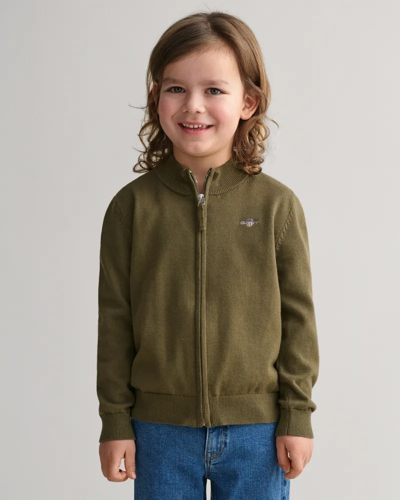Gant Kids Kids Shield Strickjacke aus Baumwolle mit Reißverschluss 