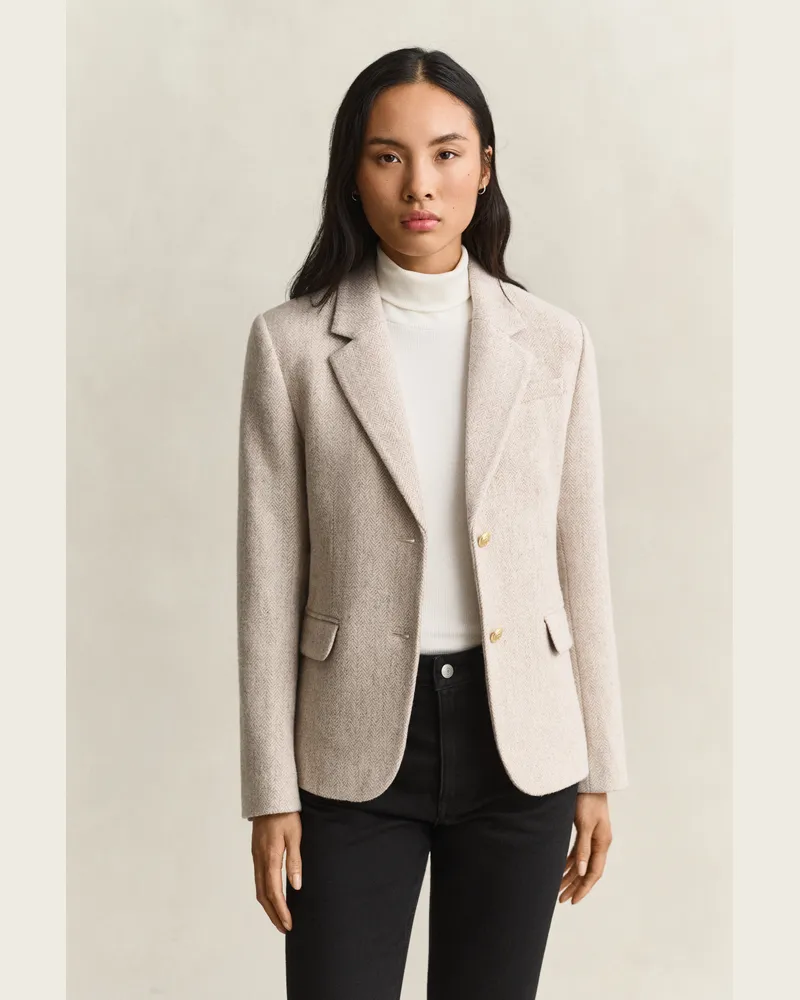 Gant Damen Herringbone Blazer SOFT OAT Soft