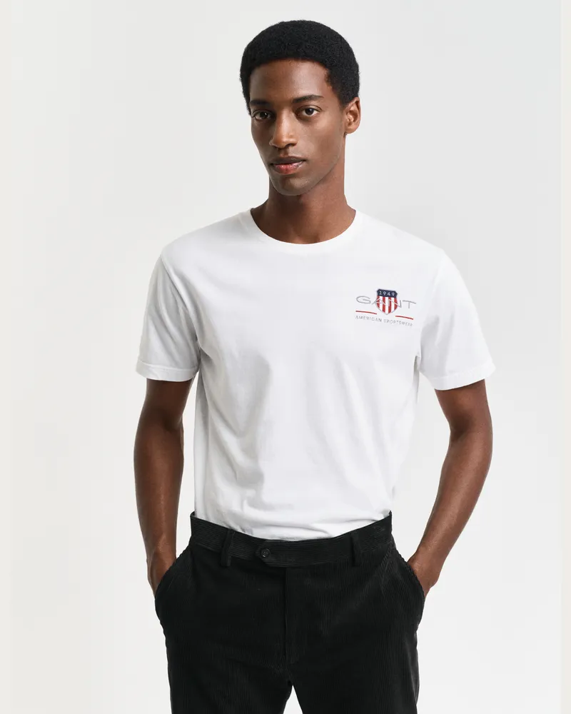 Gant Herren Archive Shield T-Shirt mit Stickerei 