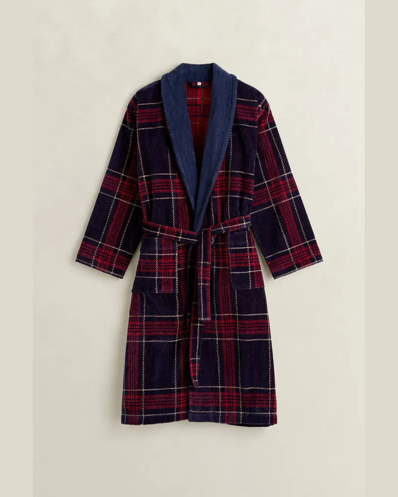Gant Wohnaccessoires Holiday Bademantel mit Karomuster MARINE Marine