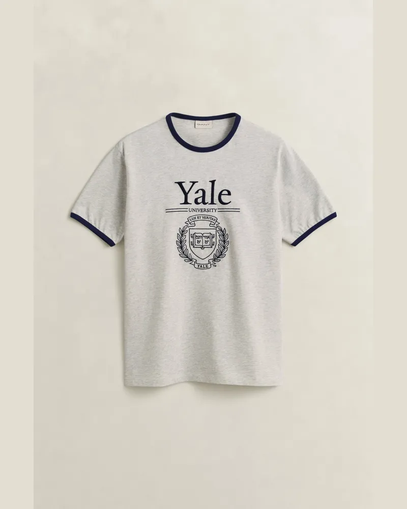 Gant Herren Gant x Yale T-Shirt Grau MELANGE Grau
