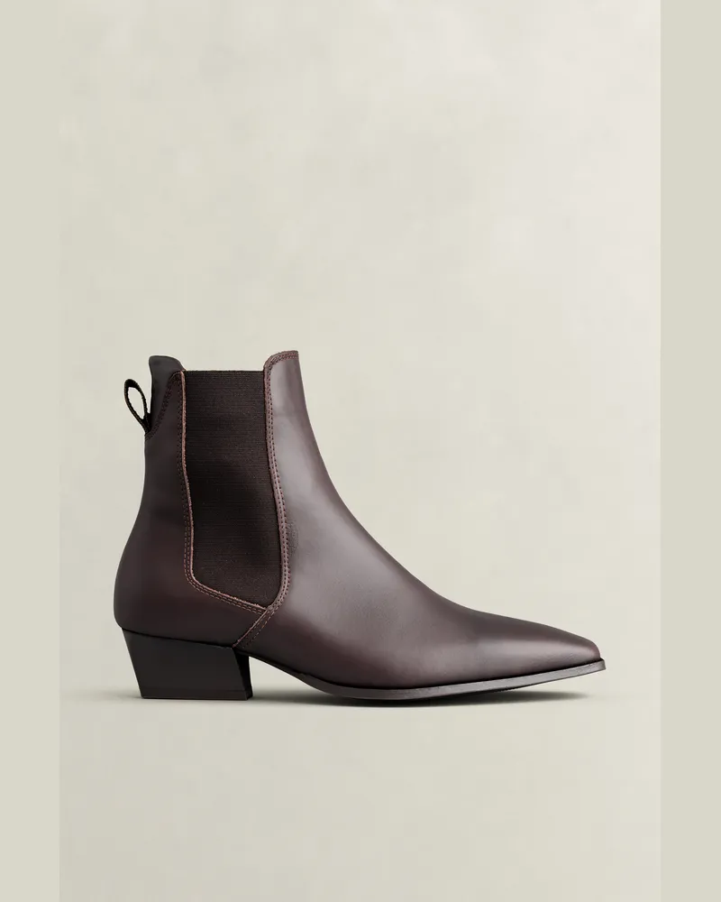 Gant Damen Bassotte Chelsea Boot aus Leder DARK Braun Dark