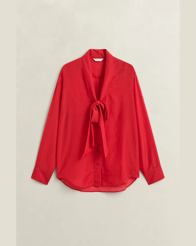 Gant Damen Schluppenbluse aus Baumwoll-Seiden-Mix RUBY Rot Ruby