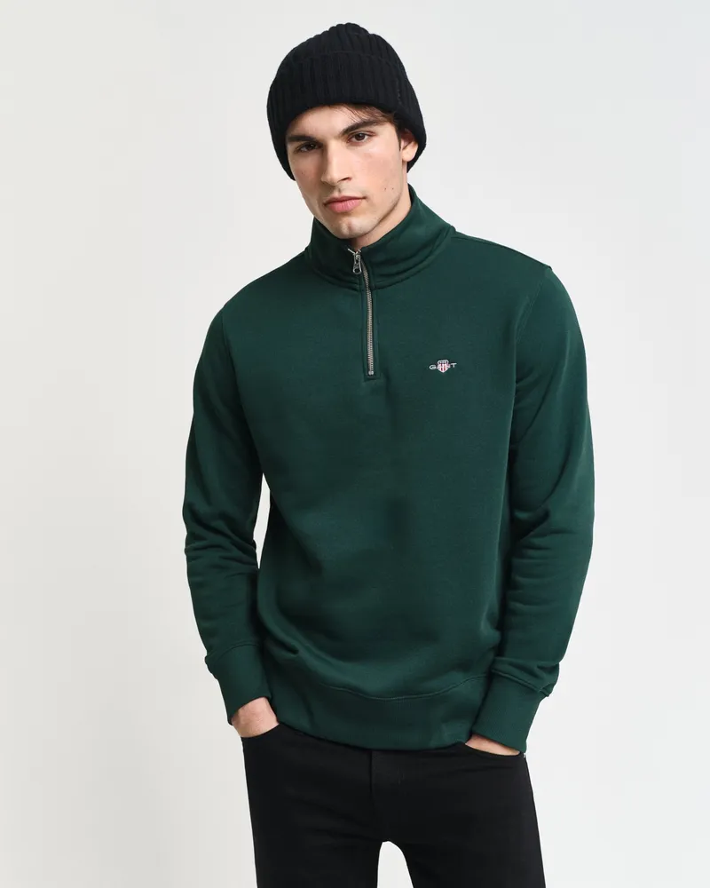 Gant Herren Shield Sweatshirt mit halblangem Reißverschluss 
