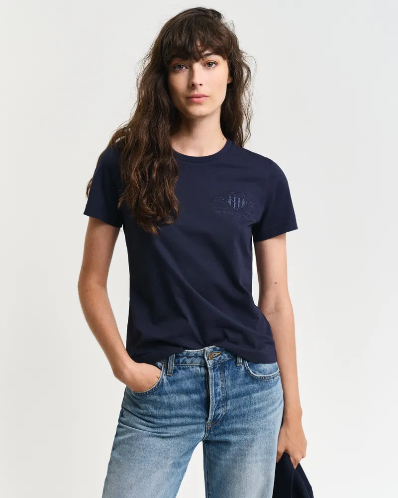 Gant Damen Tonal Archive Shield T-Shirt 