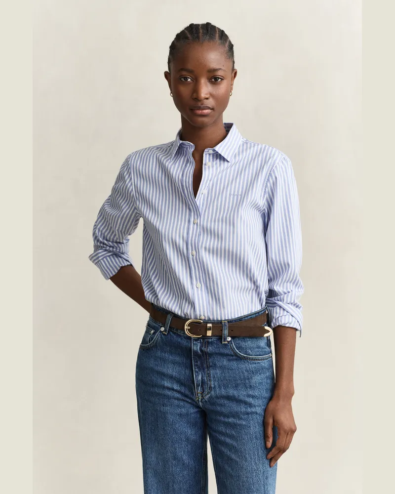 Gant Damen Popeline-Bluse im Regular Fit mit Streifen MISTY LAVENDER Misty