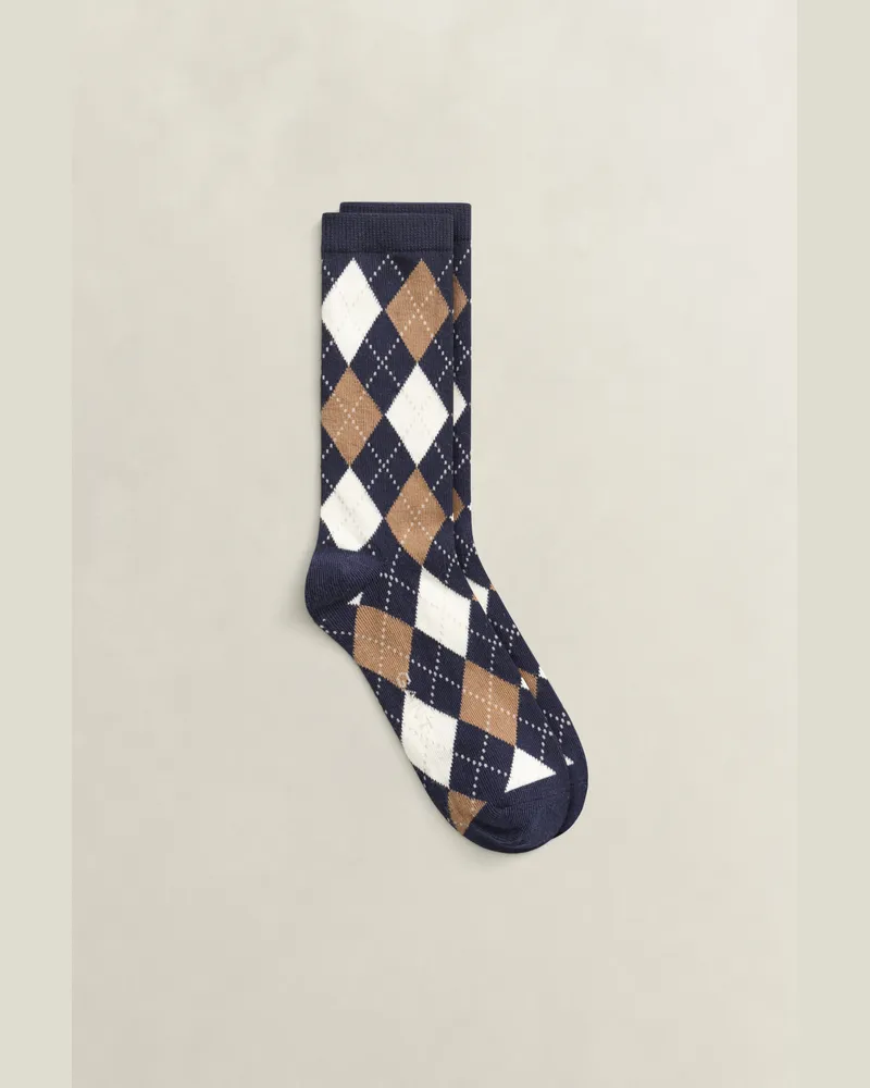Gant Damen Argyle Socken mit Karomuster EVENING Blau Evening